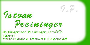 istvan preininger business card